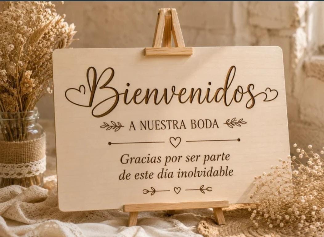 Cartel de Bienvenida para Boda Personalizado en Madera - Imagen 5