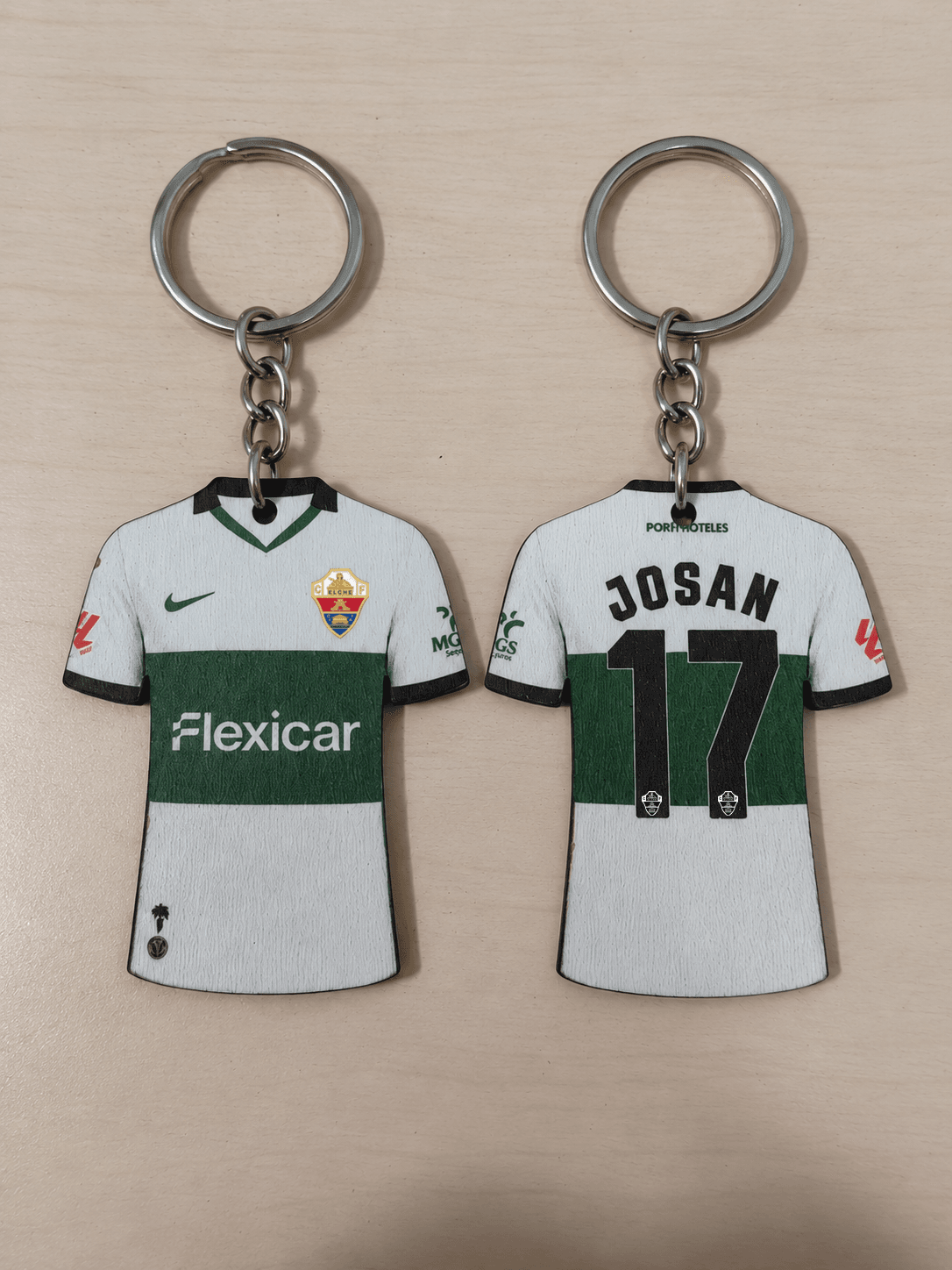 Llavero camiseta Elche CF primera equipación personalizado