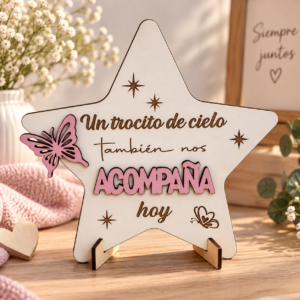 Estrella de recuerdo de un ser querido personalizada para boda y comunión