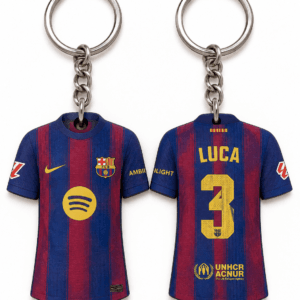 Llavero camiseta FC Barcelona personalizado con nombre y dorsal