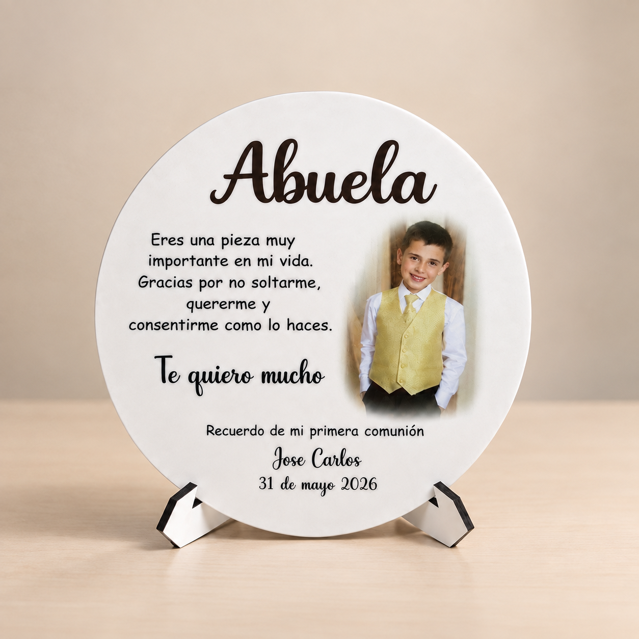 Medalla personalizada de Primera Comunión con foto nombre y fecha