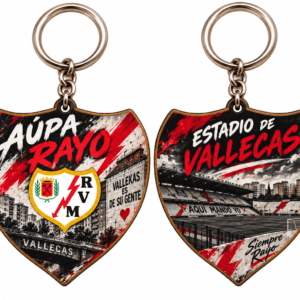 Llavero Rayo Vallecano con escudo y Estadio de Vallecas