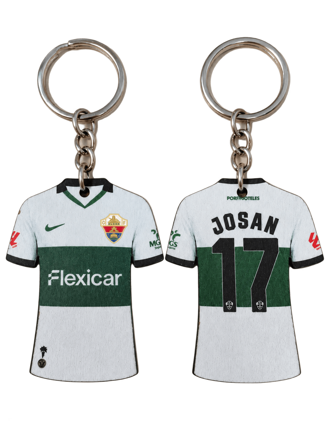 Llavero camiseta Elche CF primera equipación personalizado